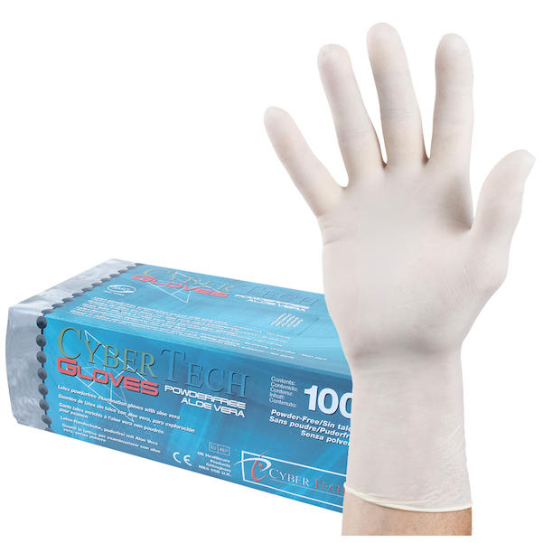 100 Stück: Latexhandschuhe Aloe