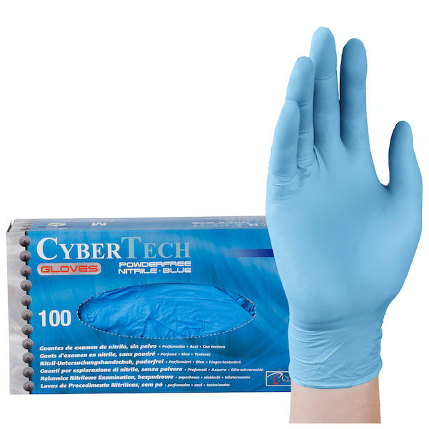 100 Stück: Nitril-Handschuhe blau