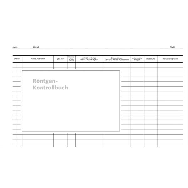 Röntgen Kontrollbuch - Einlegeblätter