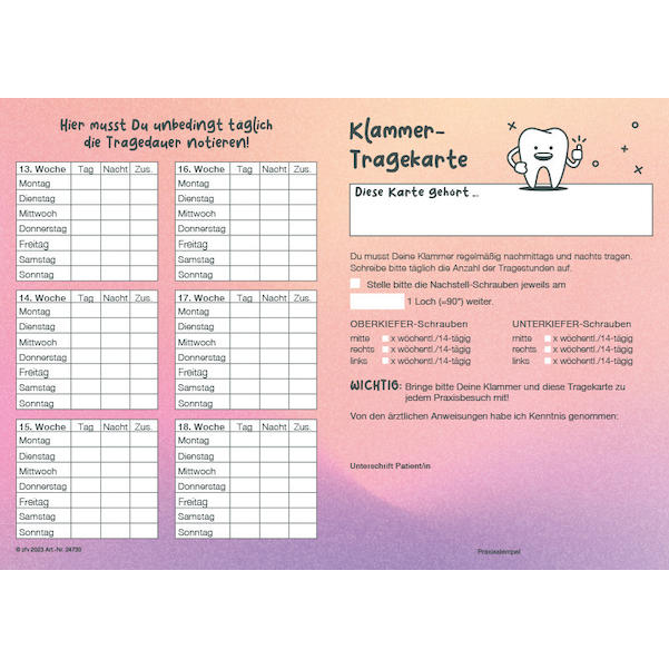 Klammertragekarte