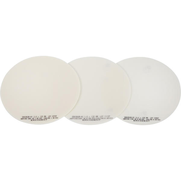 Erkodur-A1 zahnfarben, mit Isolierfolie, Ø 120 mm (rund)
